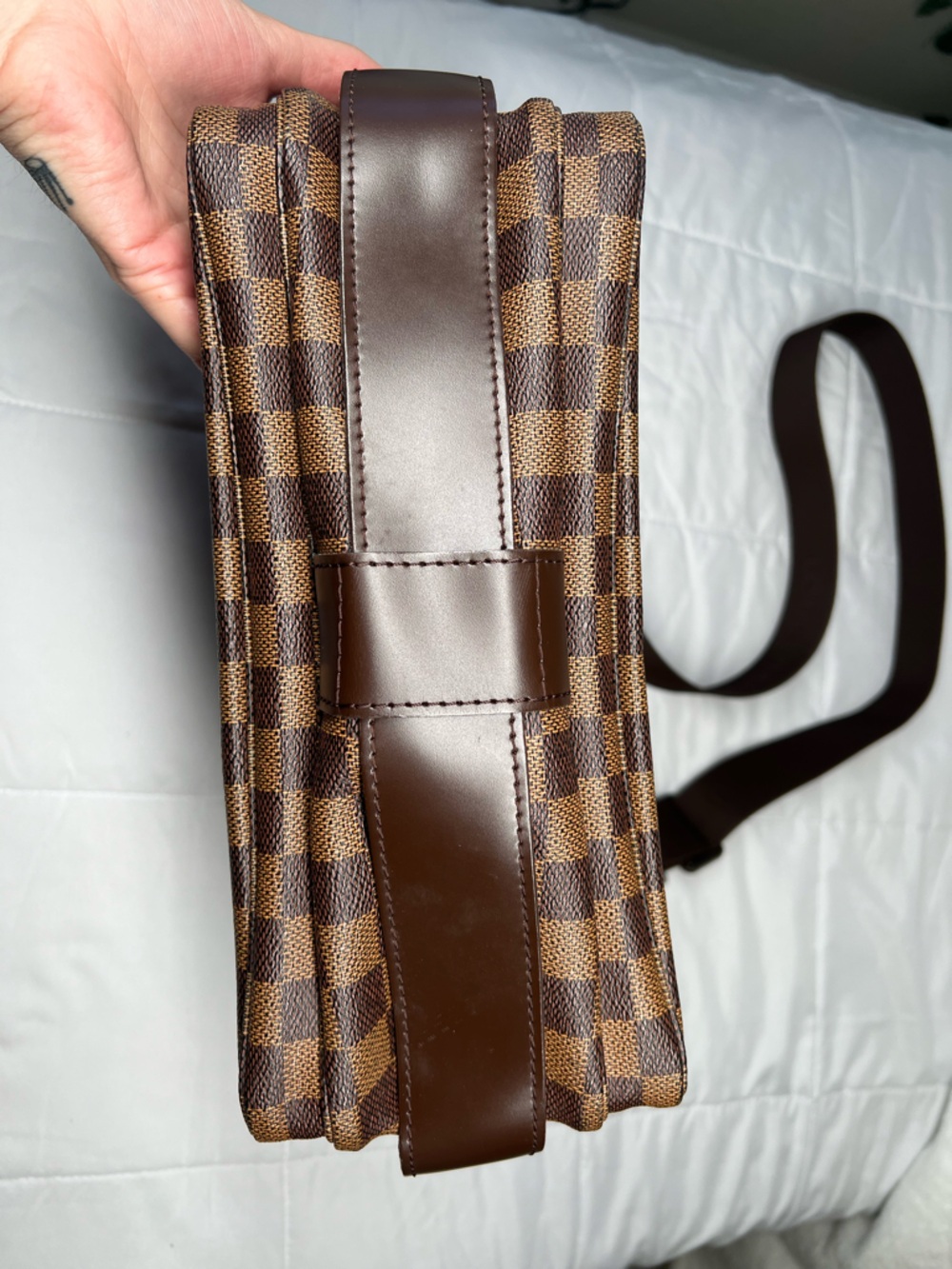 Louis Vuitton Brown Checkered Messenger Bag - Picture 3 of 12